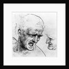 Studies for the heads of two soldiers in 'The Battle of Anghiari', c.1504-05 by Leonardo da Vinci