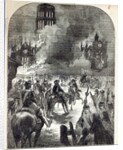 The burning of Old St. Paul's, 1666 by English School