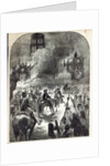 The burning of Old St. Paul's, 1666 by English School