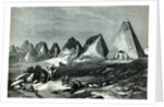 Pyramids of Meroe, on the Nile by English School