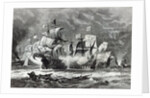 The Vanguard, under Sir William Winter, engaging the Spanish Armada by Oswald Walters Brierly