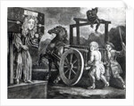 Titus Oates on the third day of his punishment in 1685, when he was stripped, tied to a cart and whipped from Aldgate to Newgate by English School