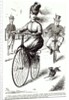 Cartoon of a Lady on a Velocipede, 1869 by American School