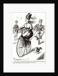 Cartoon of a Lady on a Velocipede, 1869 by American School