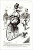 Cartoon of a Lady on a Velocipede, 1869 by American School
