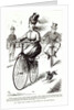 Cartoon of a Lady on a Velocipede, 1869 by American School
