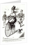 Cartoon of a Lady on a Velocipede, 1869 by American School