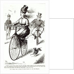 Cartoon of a Lady on a Velocipede, 1869 by American School