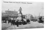 Exchange Station and Cromwell's Monument, Manchester, c.1910 by English Photographer