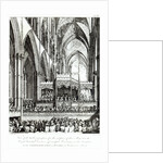 View of the Gallery prepared for the reception of their Majesties the Royal Family, Directors & principal Personages in the Kingdom by Edward Francis Burney