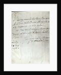 Letter from George Frederick Handel dated February 24th 1750 by George Frederick Handel