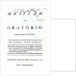 Cover of Sheet Music for Handel's Messiah by English School