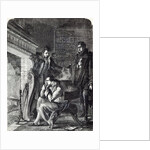 Napoleon brooding by the fire the night before his Abdication and Departure from Fontainebleau on 20th April 1814 by English School