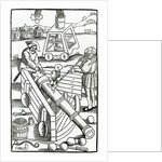 Soldiers firing a cannon by French School