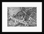 Map of Hamburg showing its first Opera House, 1690 by German School