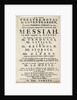 Playbill advertising a performance of Handel's Oratorio, 'Messiah' in 1777 by English School