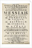 Playbill advertising a performance of Handel's Oratorio, 'Messiah' in 1777 by English School