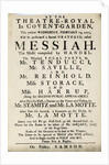 Playbill advertising a performance of Handel's Oratorio, 'Messiah' in 1777 by English School