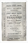 Poster advertising the Allied Terrier Club Show at the Royal Aquarium, Westminster in 1886 by English School