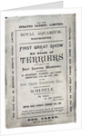 Poster advertising the Allied Terrier Club Show at the Royal Aquarium, Westminster in 1886 by English School