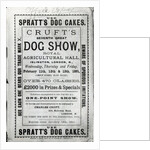 Poster advertising Cruft's Dog Show at the Royal Agricultural Hall in Islington, London in 1891 by English School