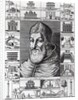 Pope Sixtus V, surrounded by the churches, buildings and monuments built or restored during his pontificate by Italian School