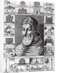 Pope Sixtus V, surrounded by the churches, buildings and monuments built or restored during his pontificate by Italian School