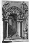 View of the staircase in the Scala Regia, Vatican, Rome by Filippo Bonanni