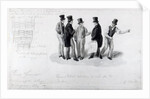 Builders, surveyors and architects at the building of the Royal College of Surgeons, 1834 by George the Elder Scharf