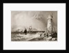 South Wall Lighthouse with Howth Hill in the Distance, Dublin by William Henry (after) Bartlett