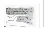 Signature of Emile Zola by Anonymous