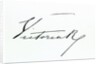 Signature of Queen Victoria (pen and ink on paper by Anonymous