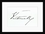 Signature of Queen Victoria (pen and ink on paper by Anonymous