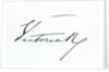 Signature of Queen Victoria (pen and ink on paper by Anonymous