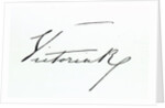 Signature of Queen Victoria (pen and ink on paper by Anonymous