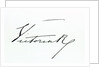 Signature of Queen Victoria (pen and ink on paper by Anonymous