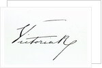 Signature of Queen Victoria (pen and ink on paper by Anonymous