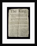 Broadsheet discussing the Madness of King George III, 1788 by English School