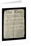 Broadsheet discussing the Madness of King George III, 1788 by English School