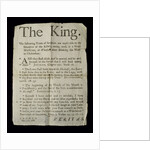 Broadsheet discussing the Madness of King George III, 1788 by English School
