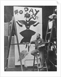 Dudley Hardy painting a poster for the magazine journal 'Today', c.1890s by English Photographer