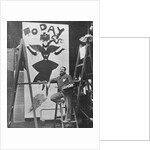 Dudley Hardy painting a poster for the magazine journal 'Today', c.1890s by English Photographer