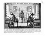 Plate engravers working with gallery behind, 1643 by Abraham Bosse