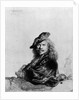 Self portrait leaning on a stone sill, 1639 by Rembrandt Harmensz. van Rijn