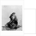 Self portrait leaning on a stone sill, 1639 by Rembrandt Harmensz. van Rijn