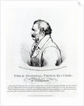 Field Marshal Prince Blucher of Wahlstadt, engraved by J. Vendramini, 1814 by Peter Eduard (after) Stroehling