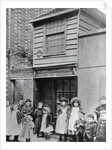 Children outside John Pounds's workshop, from which he ran the first Ragged school by English Photographer