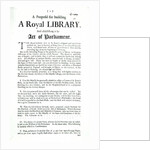 A Proposal for building a Royal Library, 1697 by English School