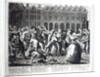 He and His Drunken Companions Raise a Riot in Covent Garden, from a pirated series based on Hogarth's 'A Rake's Progress', 1735 by English School