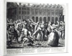 He and His Drunken Companions Raise a Riot in Covent Garden, from a pirated series based on Hogarth's 'A Rake's Progress', 1735 by English School
